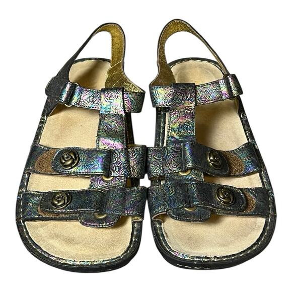 Alegria Kleo Abalone Rose Leather Metallic Sandals Women 11 Shoes Slip Resistant - Picture 1 of 9